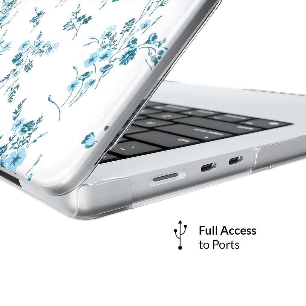 French Blue Floral MacBook Case