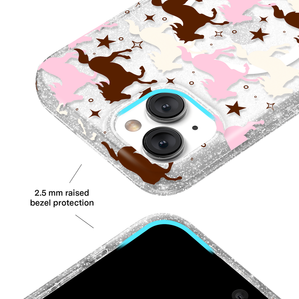 Pink Pony Glitter iPhone Case