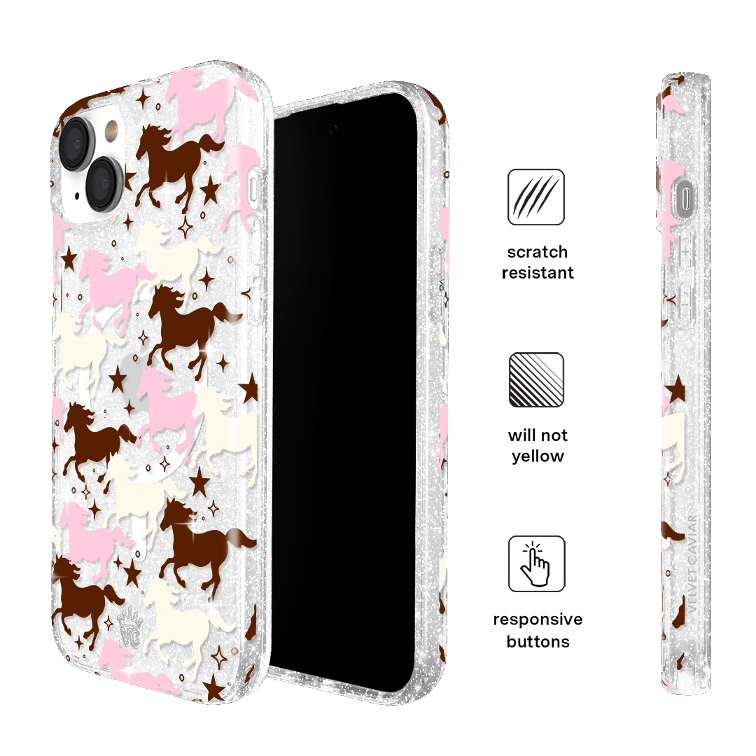 Pink Pony Glitter iPhone Case