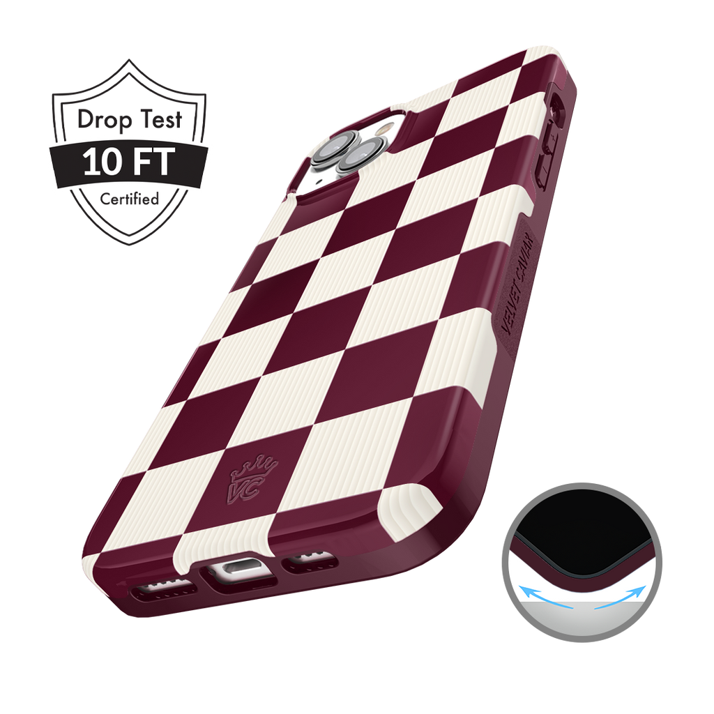 Burgundy Vibe Check iPhone Case