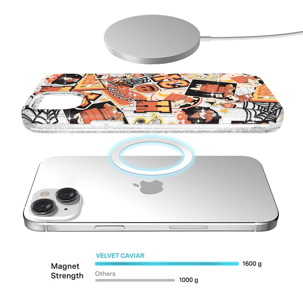 Snoopy Halloween Varsity Glitter iPhone Case