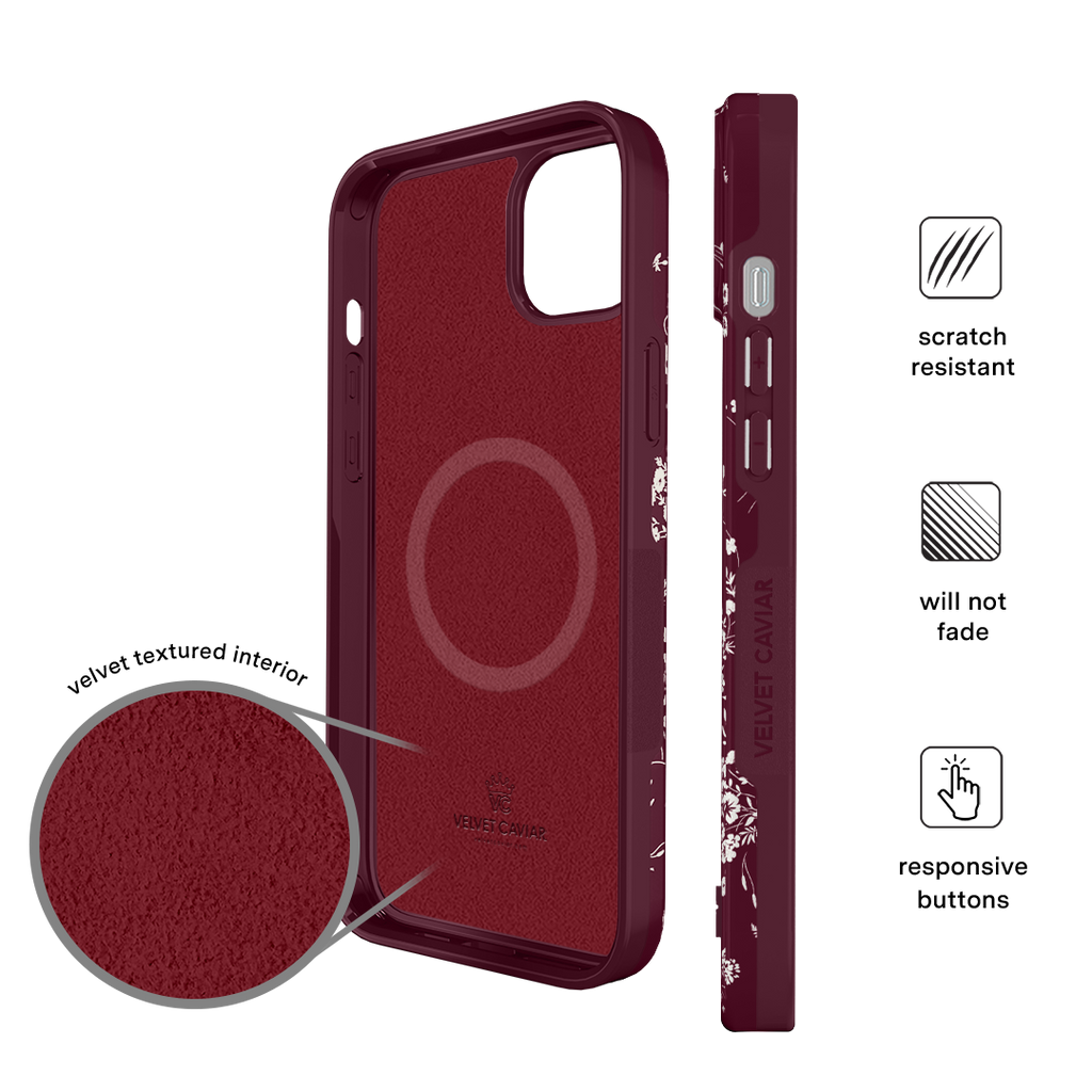 French Burgundy Floral iPhone Case