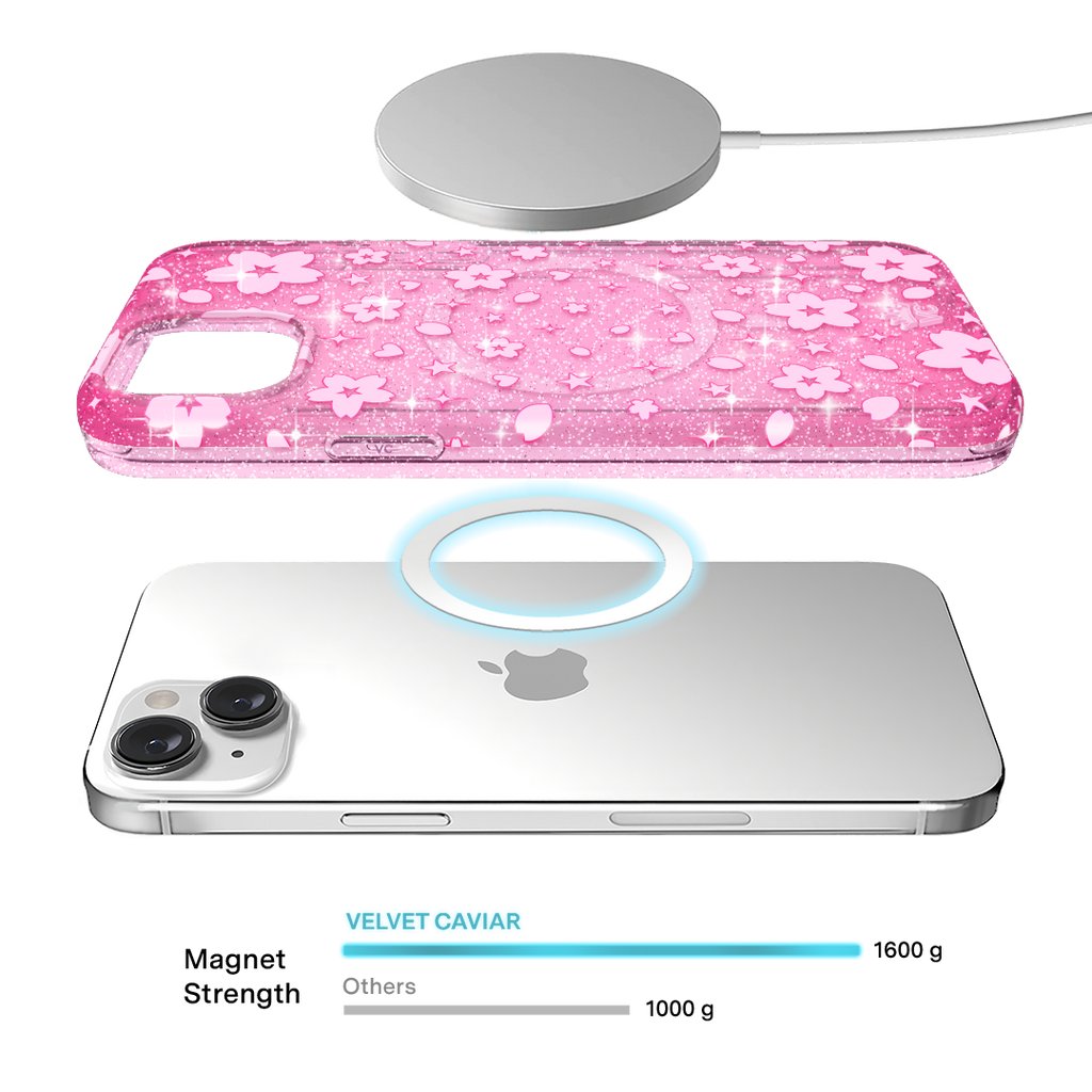 Cherry Blossom Glitter iPhone Case