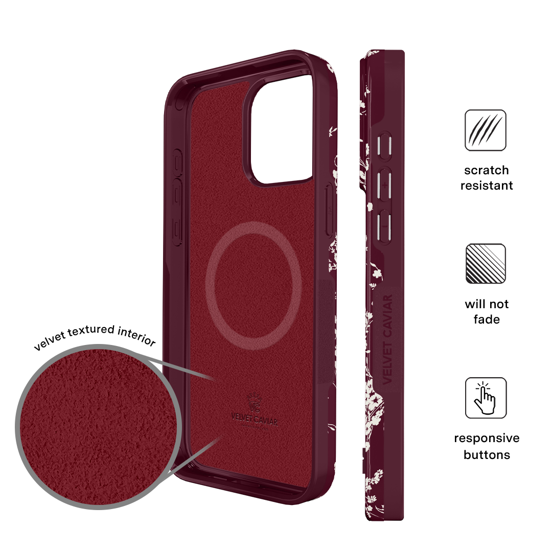 French Burgundy Floral iPhone Case