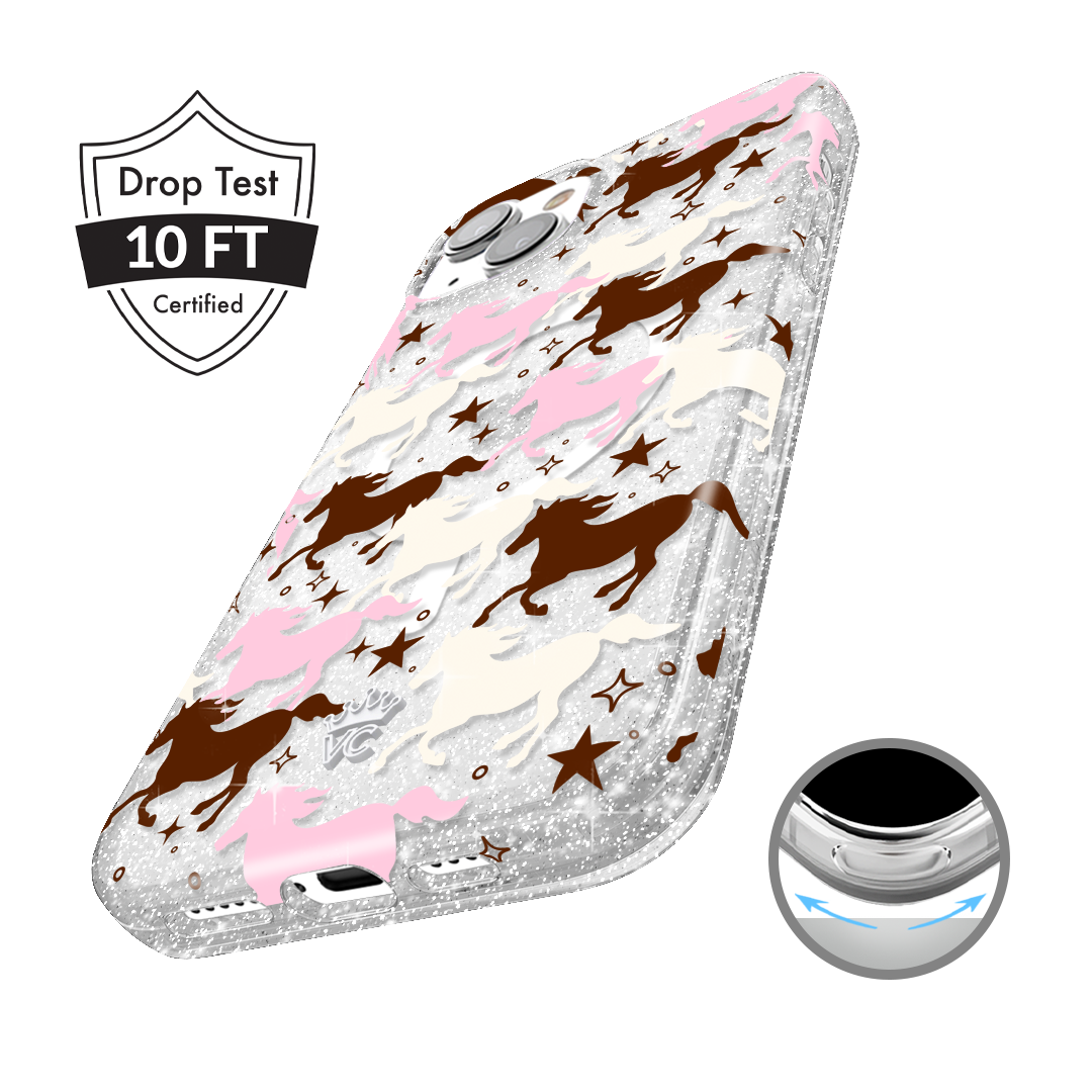 Pink Pony Glitter iPhone Case