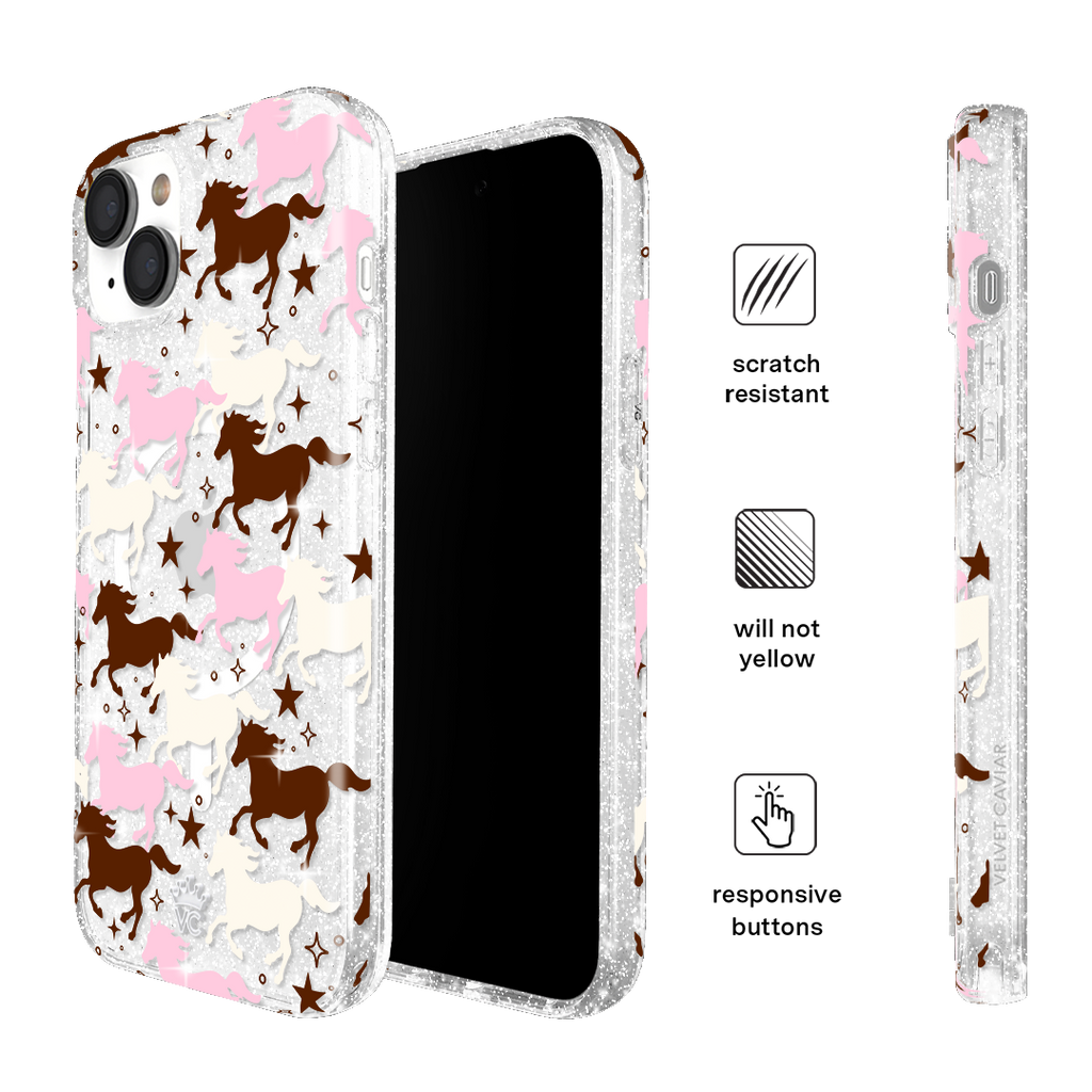 Pink Pony Glitter iPhone Case