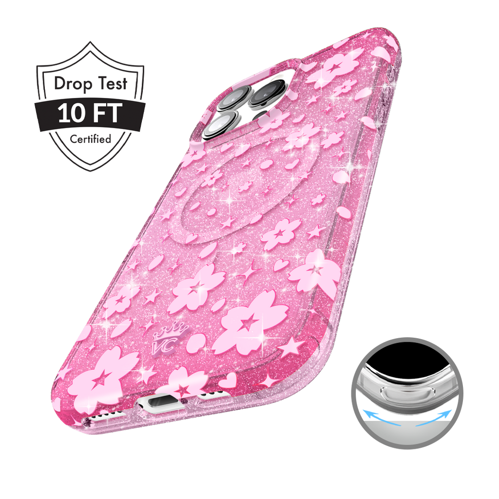 Cherry Blossom Glitter iPhone Case