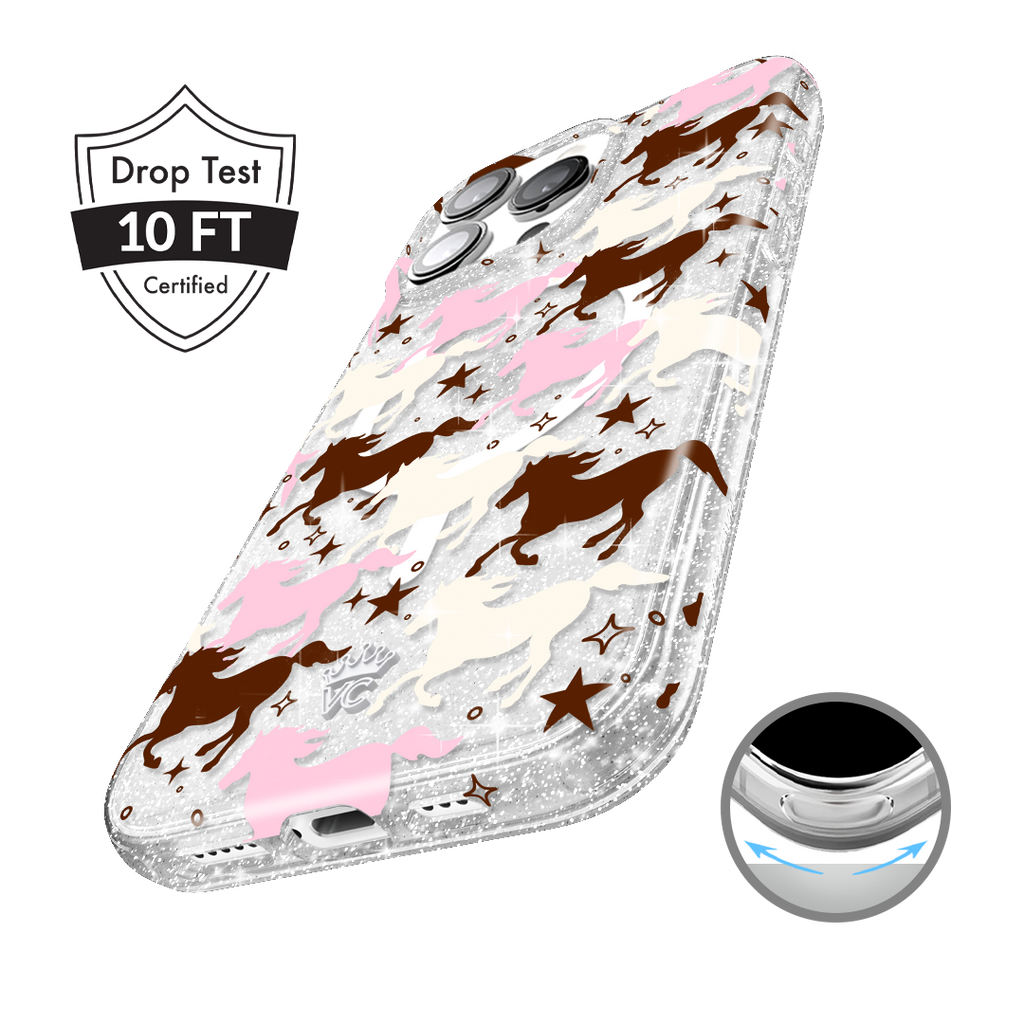 Pink Pony Glitter iPhone Case