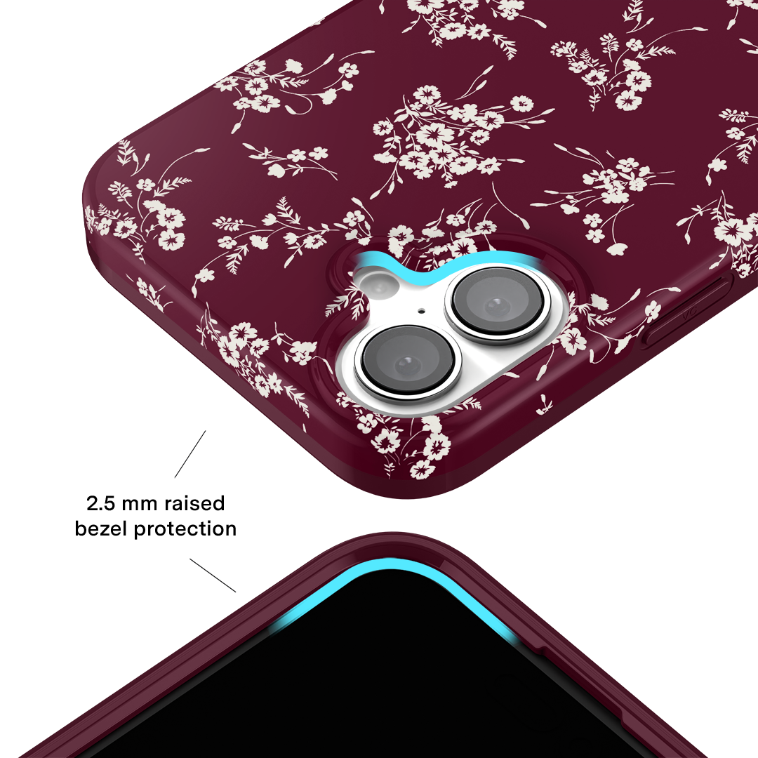 French Burgundy Floral iPhone Case