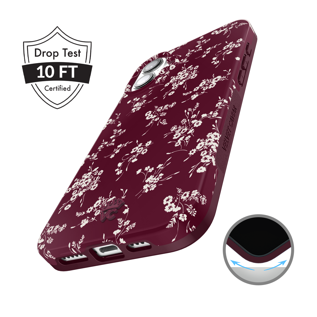 French Burgundy Floral iPhone Case