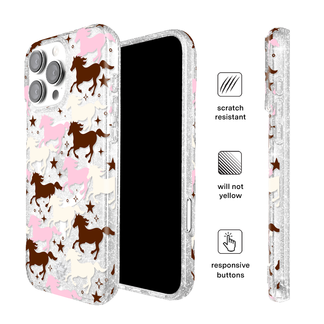 Pink Pony Glitter iPhone Case