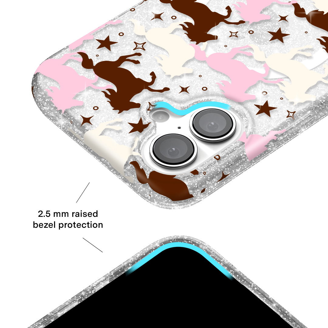 Pink Pony Glitter iPhone Case