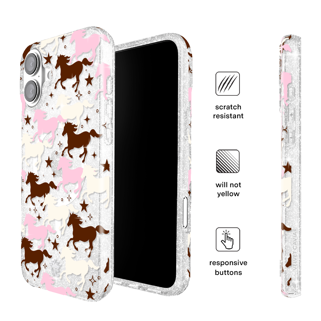 Pink Pony Glitter iPhone Case