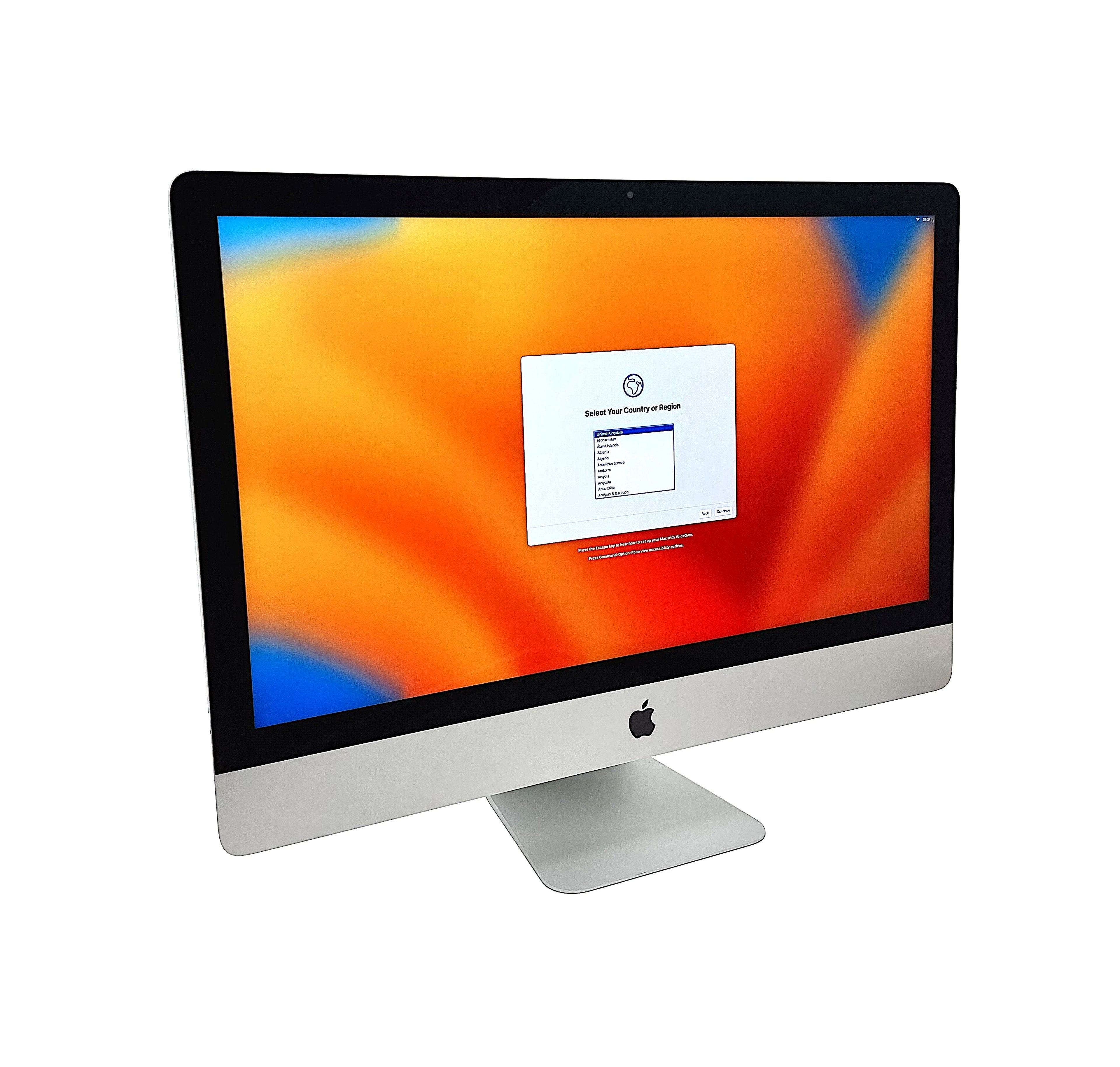 Apple iMac 2017 AiO 27" Retina 5K, Core i7 7th Gen, 16GB RAM, 512GB SSD, Ventura