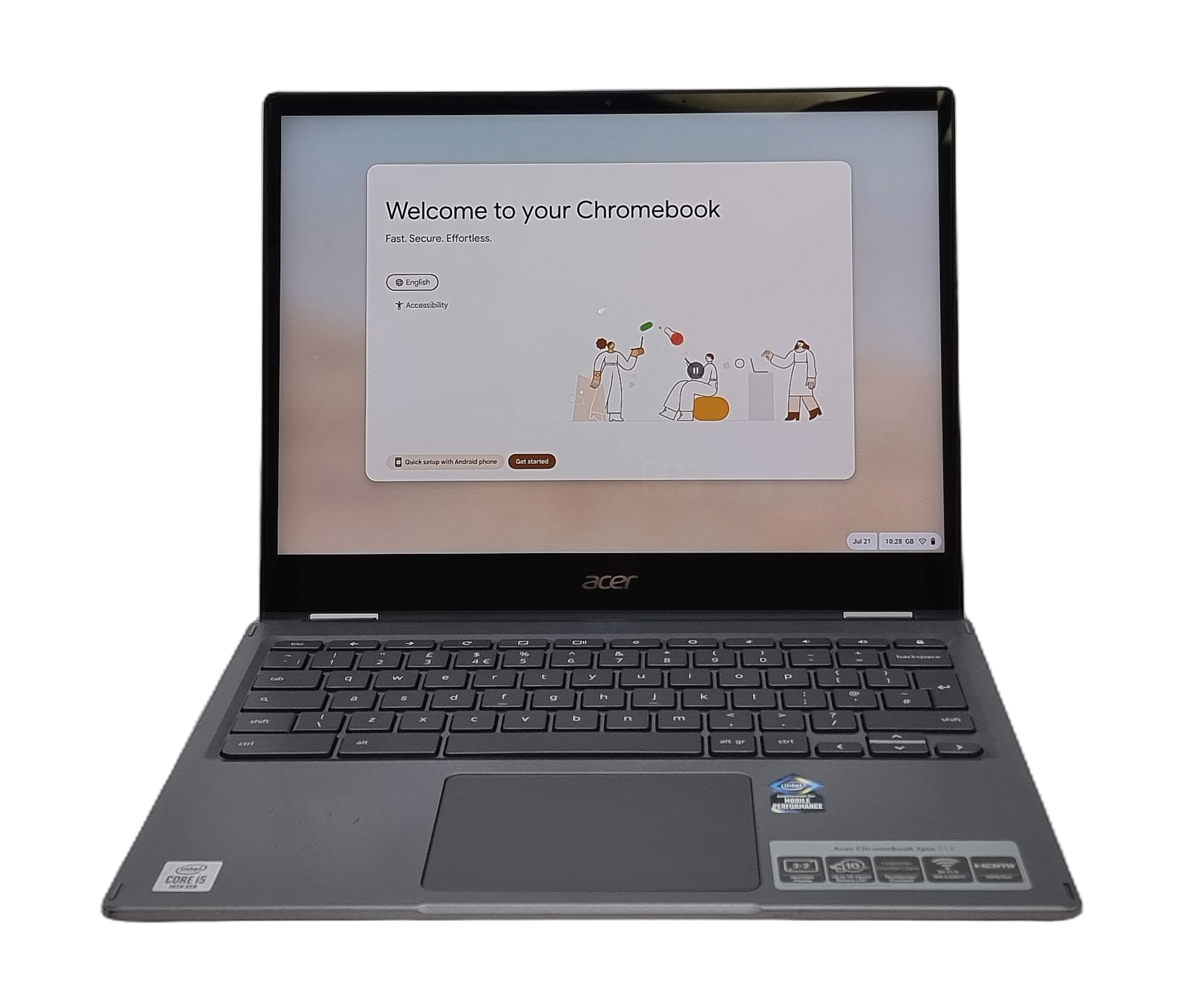Acer Chromebook Spin 713 2-in-1 Laptop, 13" Core i5 10th Gen, 8GB RAM, 128GB SSD