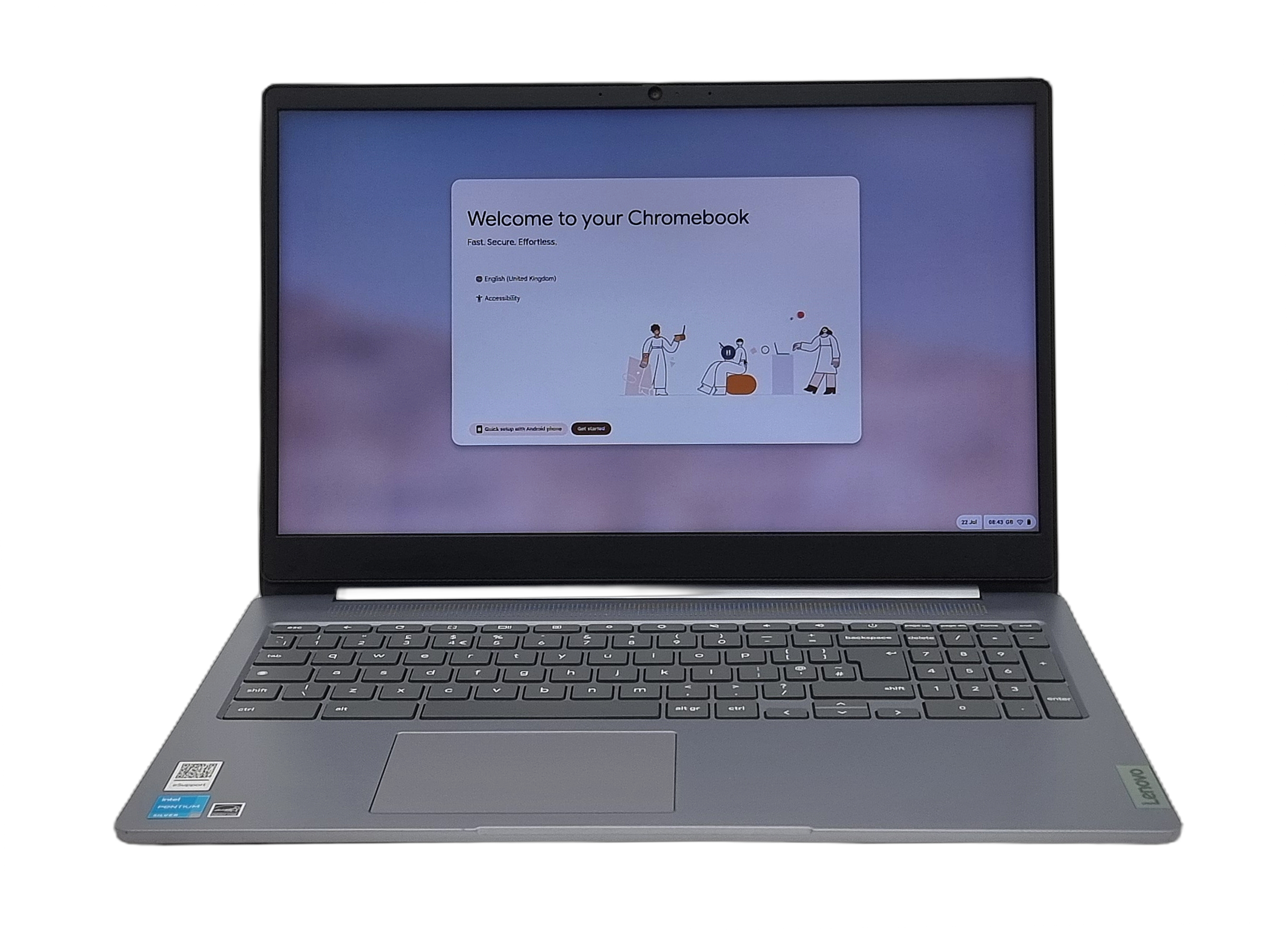 Lenovo IdeaPad 3 Chromebook, 15" Pentium Silver N6000, 4GB RAM, 128GB eMMC