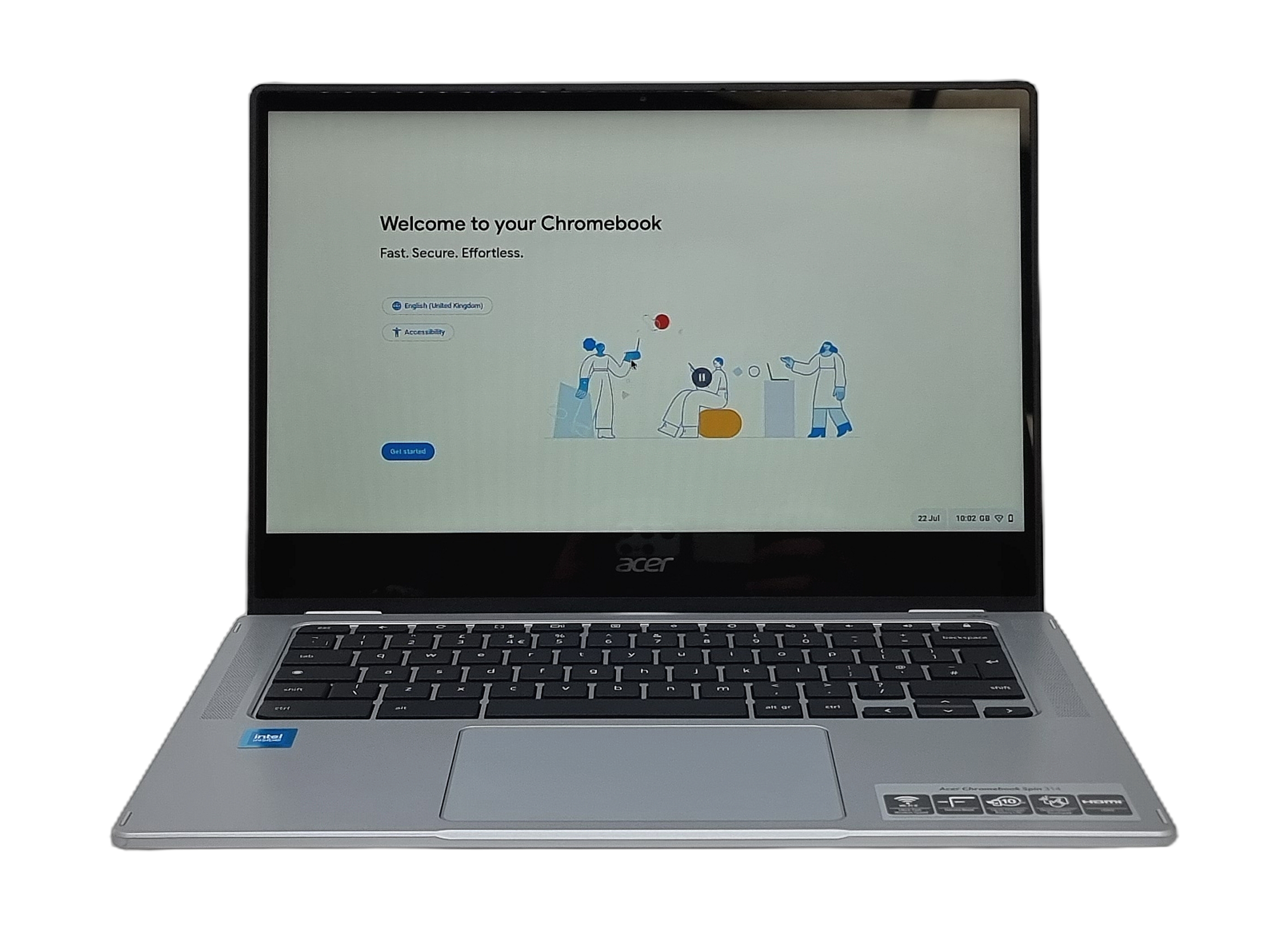 Acer Chromebook Spin 314 2-in-1, 14" Intel Celeron N4500, 4GB RAM, 64GB eMMC