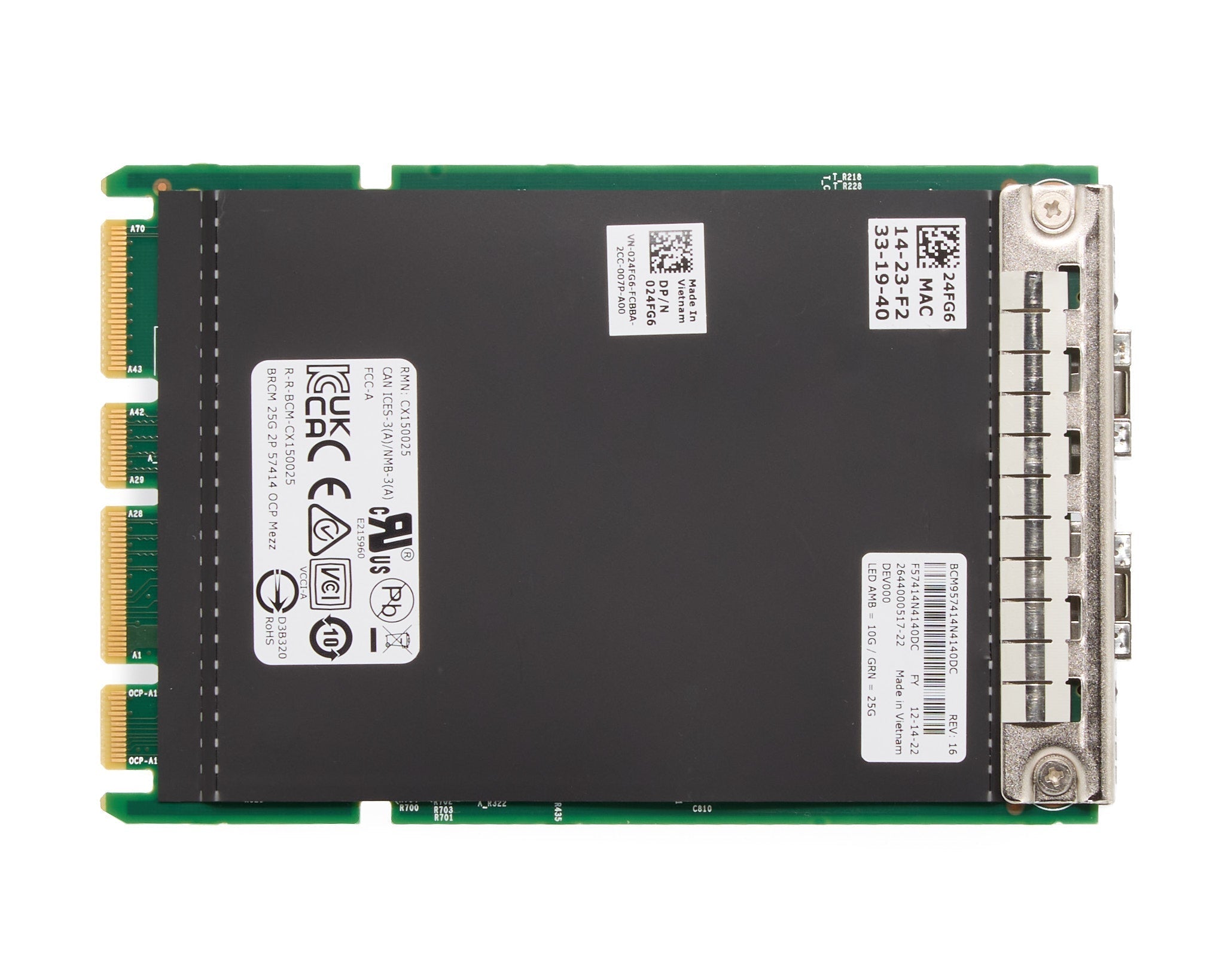 Dell Broadcom 57414 Dual Port 25GB SFP28 OCP 3.0