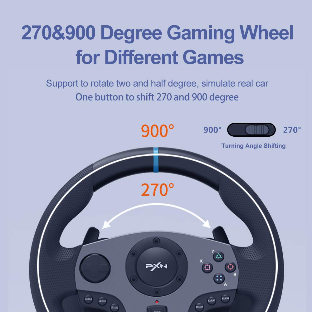 PXN V9 Universal USB Sim Racing Wheel with 3 Pedals and Shifter