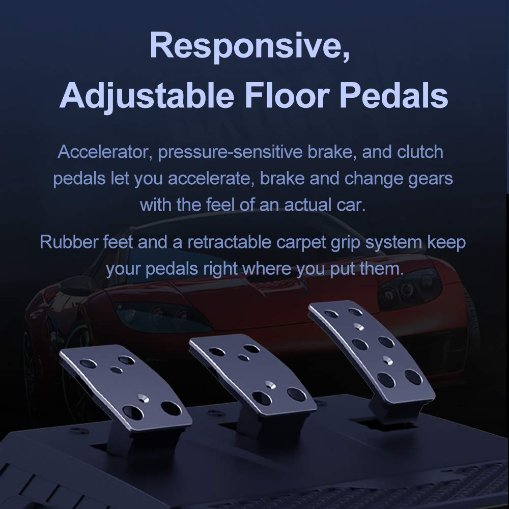 PXN V9 Universal USB Sim Racing Wheel with 3 Pedals and Shifter