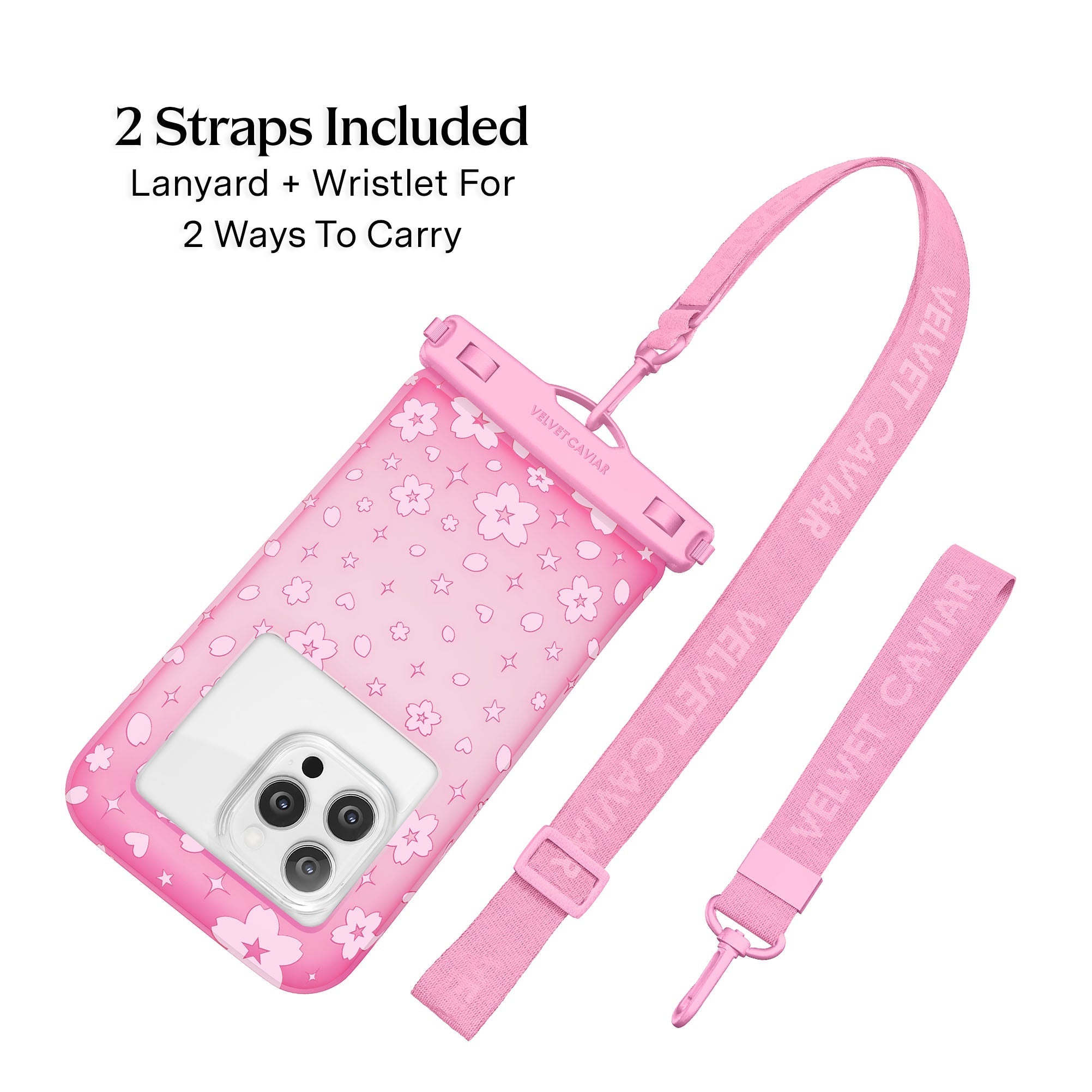 Pink Cherry Blossom Waterproof Floating Phone Pouch