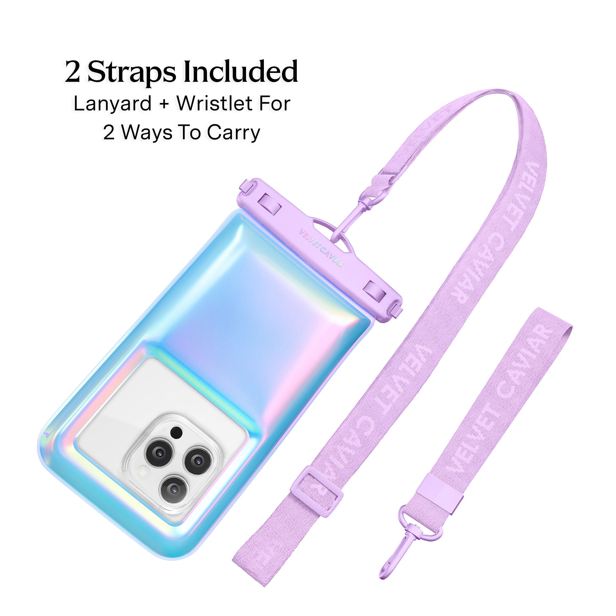 Lavender Holo Waterproof Floating Phone Pouch