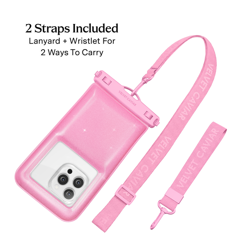 Pink Stardust Glitter Waterproof Floating Phone Pouch