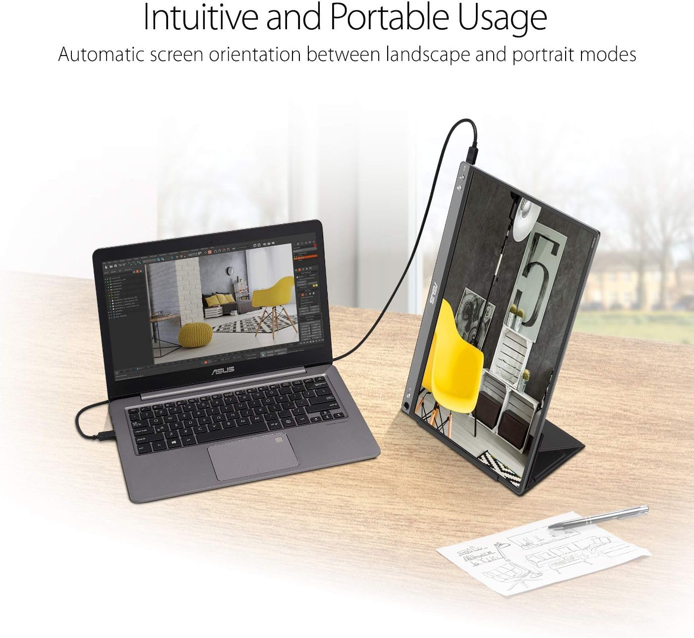 ASUS ZenScreen MB16ACE - 15.6" FHD, 1920x1080, 60Hz, Portable USB Monitor