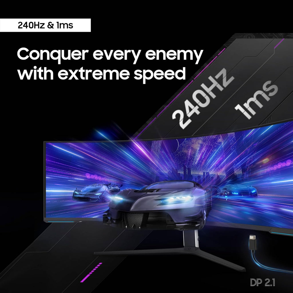 SAMSUNG Odyssey Neo G9 LS57CG952NNXZA - 57" Dual 4K UHD, Quantum Mini-LED, 7680 x 2160, 240Hz, Curved Gaming Monitor