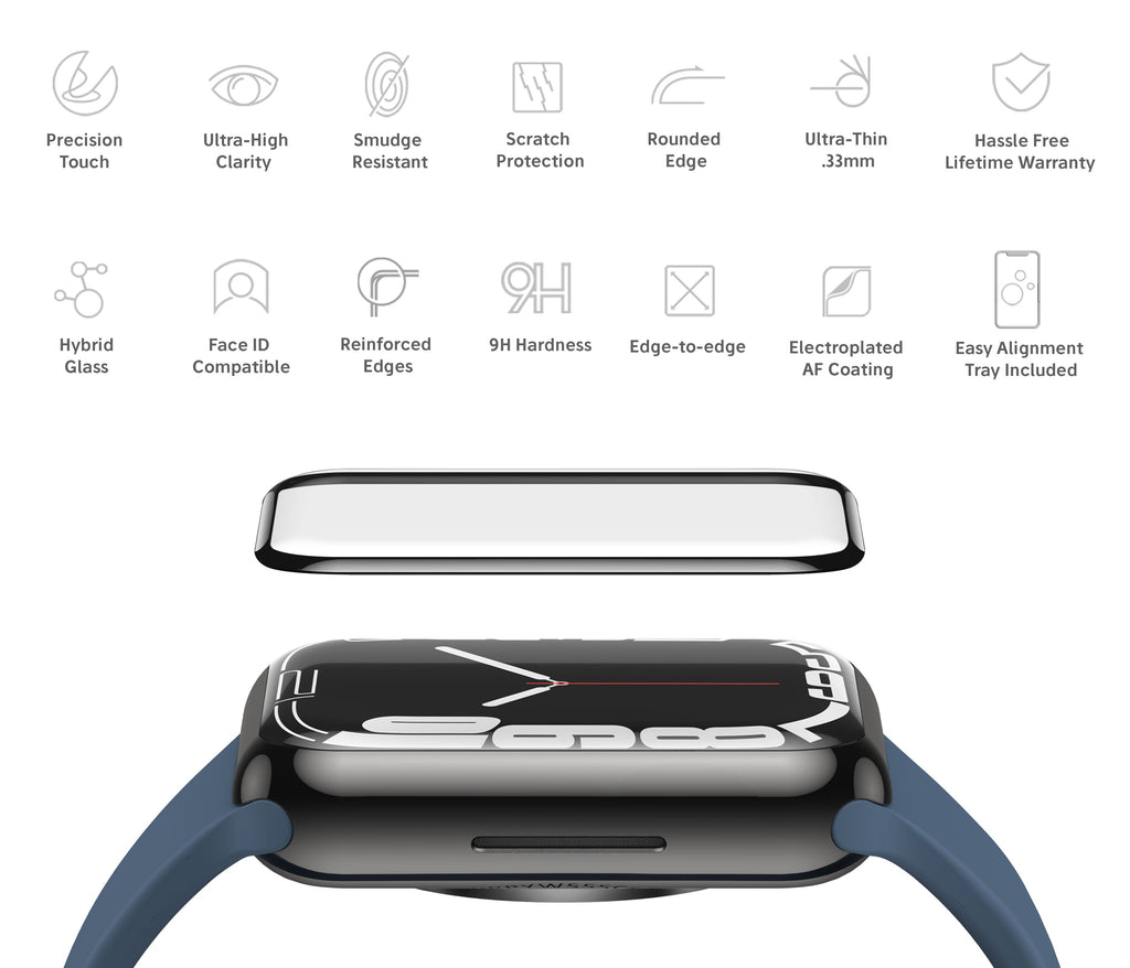 Hybrid Glass NanoArmour for Apple Watch Series 8 Screen Protector