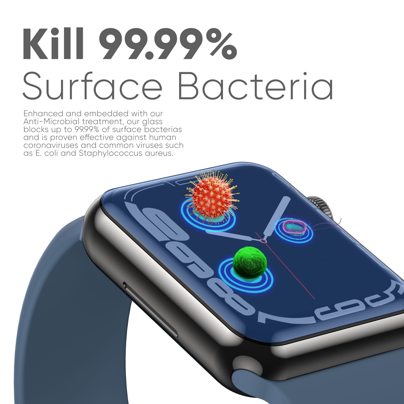 Hybrid Glass NanoArmour for Apple Watch Series 7 Screen Protector