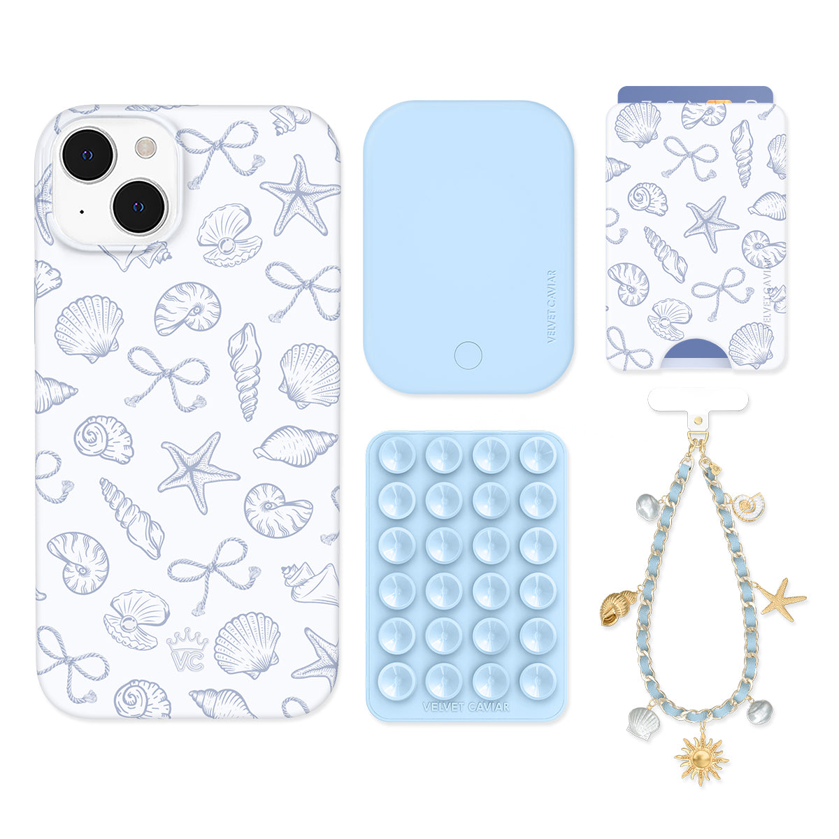 Coastal Seashells iPhone Bundle Set - Wallet