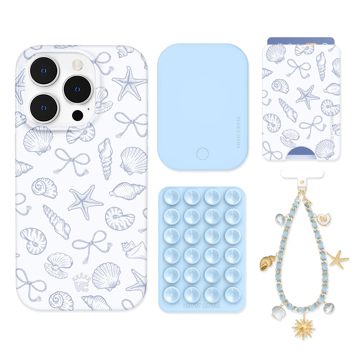 Coastal Seashells iPhone Bundle Set - Wallet