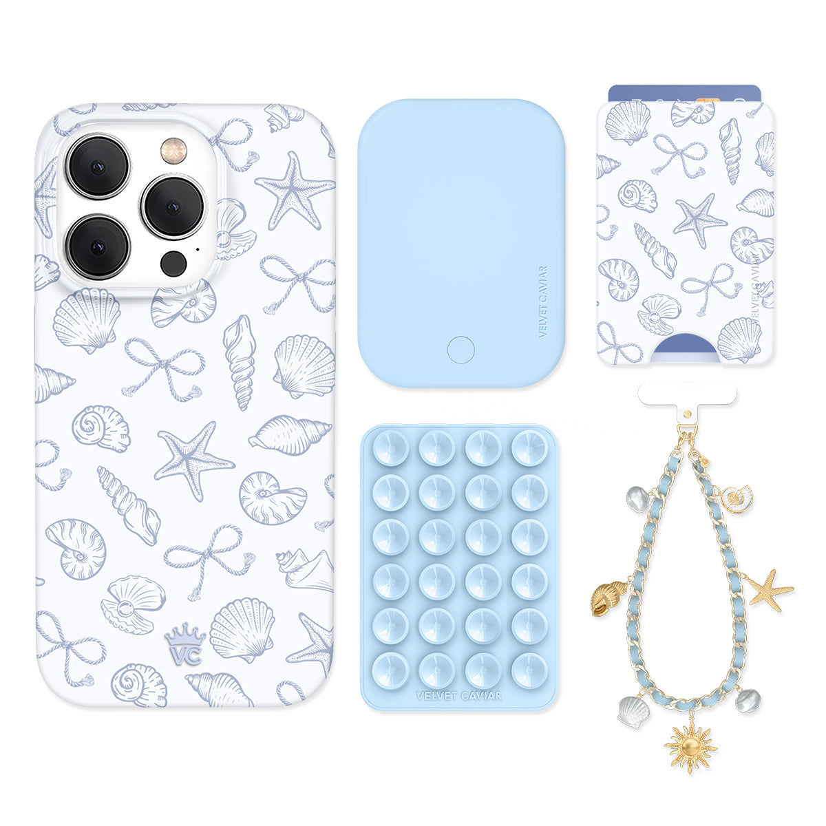 Coastal Seashells iPhone Bundle Set - Wallet