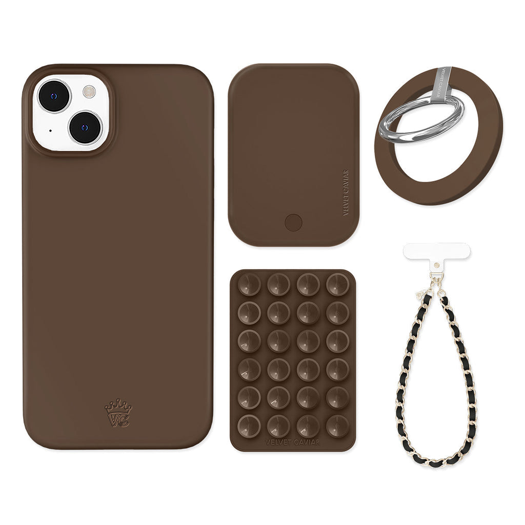 Espresso Brown iPhone Bundle Set - Grip