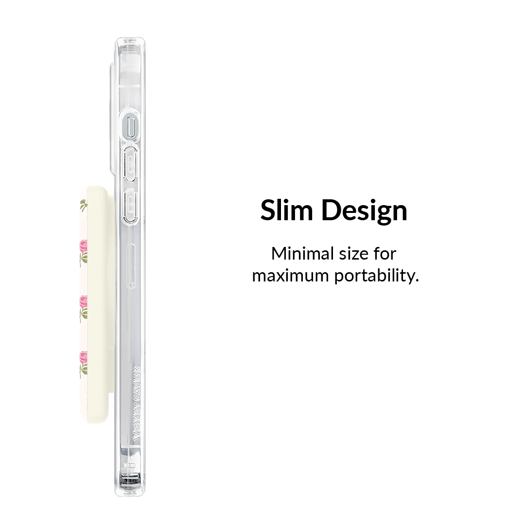 Pink Peony Floral MagSafe Battery Power Pack