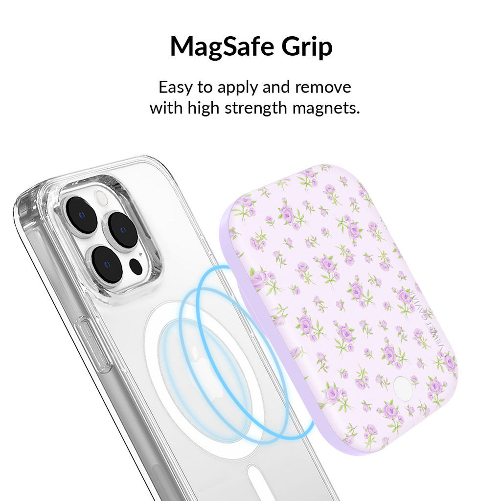 Dainty Lilac Floral MagSafe Battery Power Pack