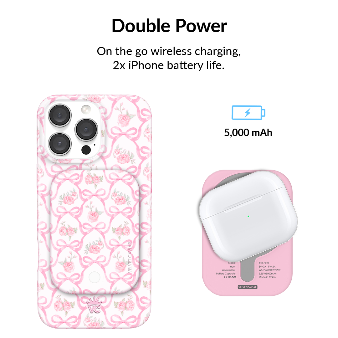 Lovely Pink Bows MagSafe Battery Power Pack
