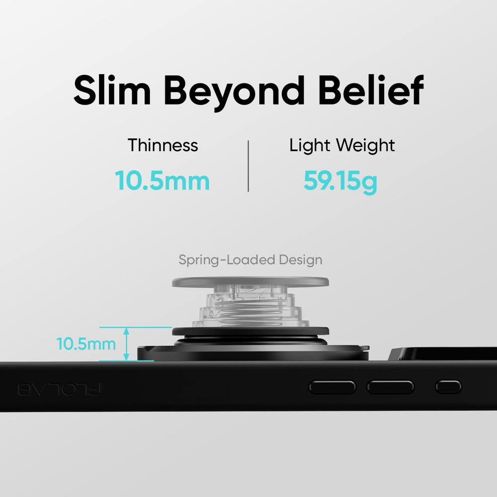 FLOLAB ForgeGrip Magnetic Stand & Phone Grip for iPhone Magsafe, Compatible with Android Phone - Carbon Fiber