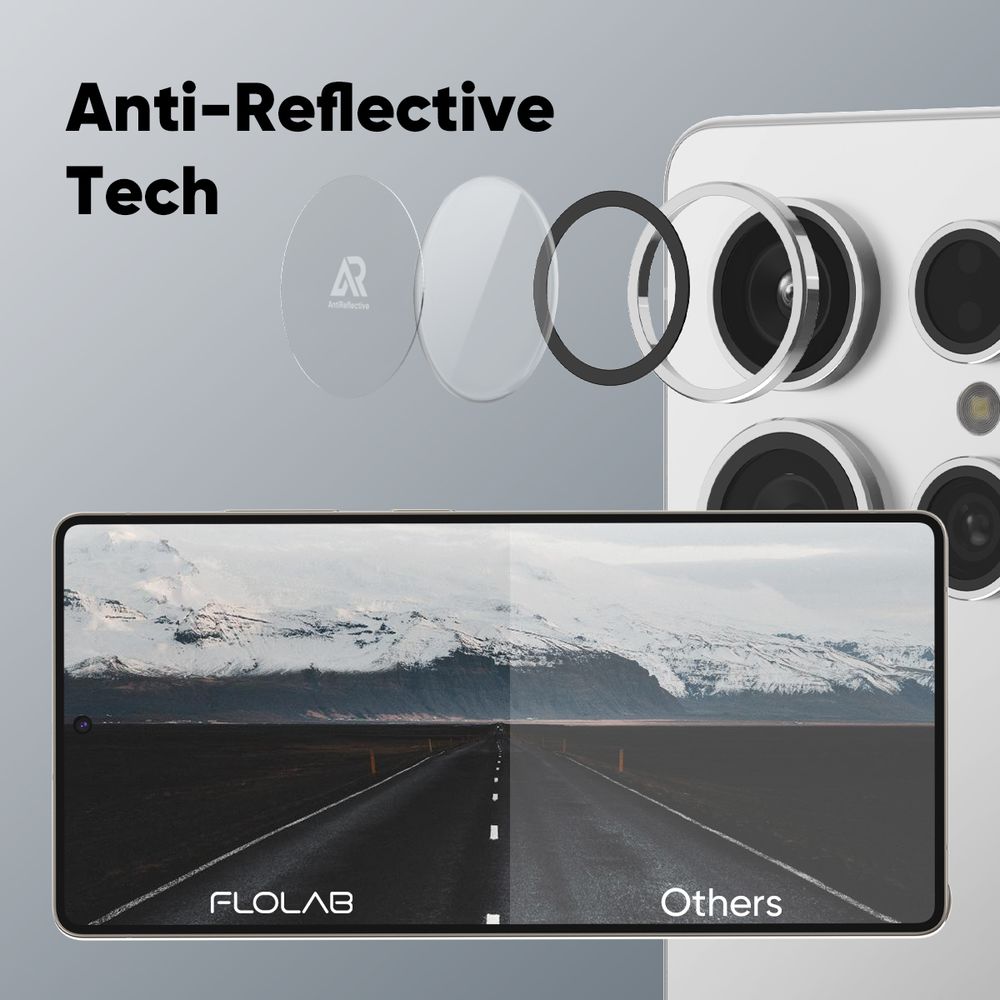 FLOLAB NanoArmour for Samsung Galaxy S25 Ultra Camera Lens Protector Anti Reflective Coating - 3 Colors Options
