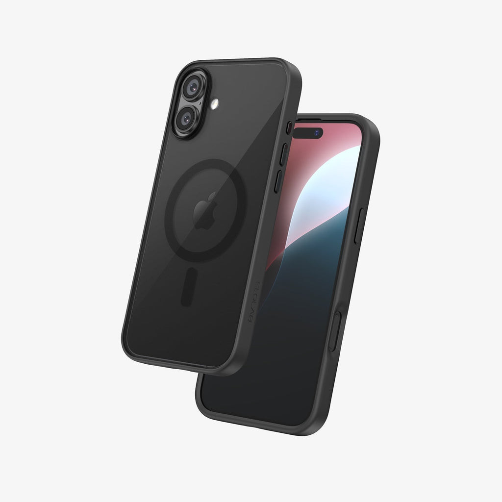 FLOLAB Surtect Tri-Fusion MagSafe Compatible Case – iPhone 16 Series (Stealth Black Clear)
