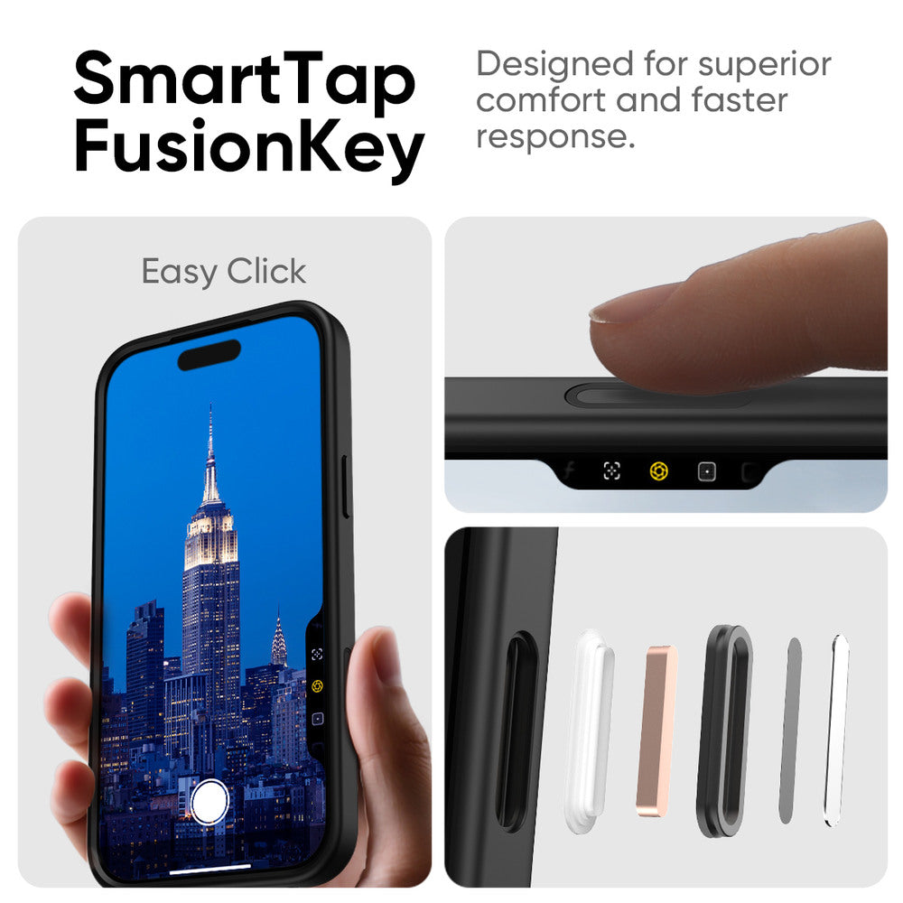 FLOLAB Surtect Tri-Fusion MagSafe Compatible Case – iPhone 17 Series (Black Frost White Ring)