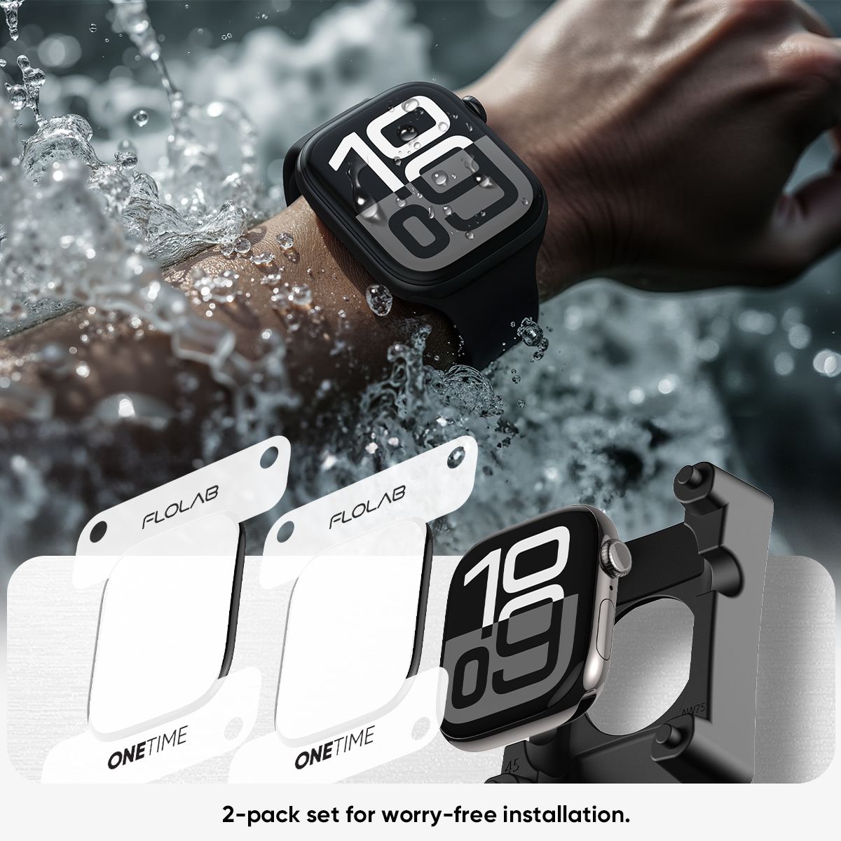 Hybrid Glass NanoArmour for Apple Watch Series 11 / Series 10 Screen Protector