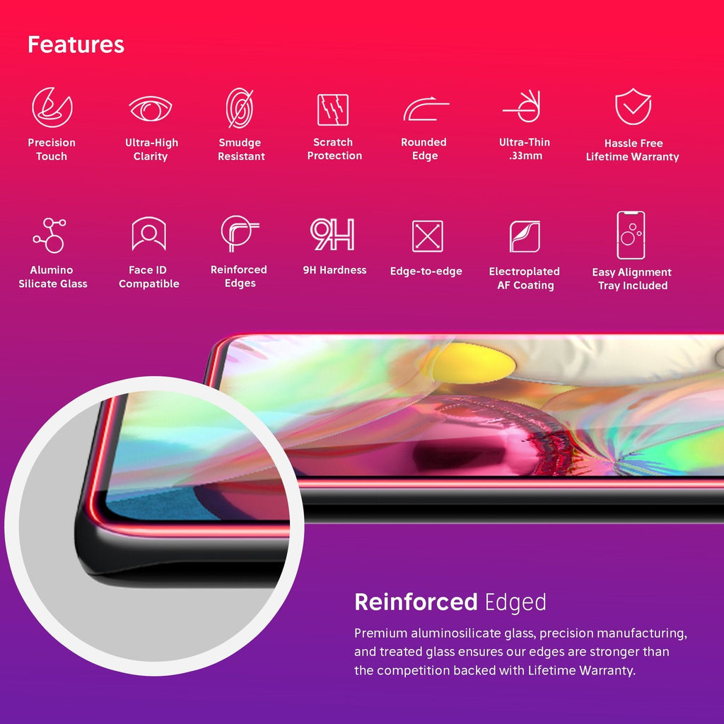 NanoArmour for Samsung Galaxy A71 Best Screen Protector Case Friendly