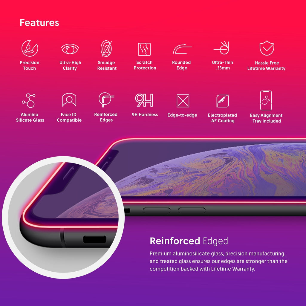 NanoArmour for iPhone XS Max Anti-Blue Light Screen Protector Case Friendly