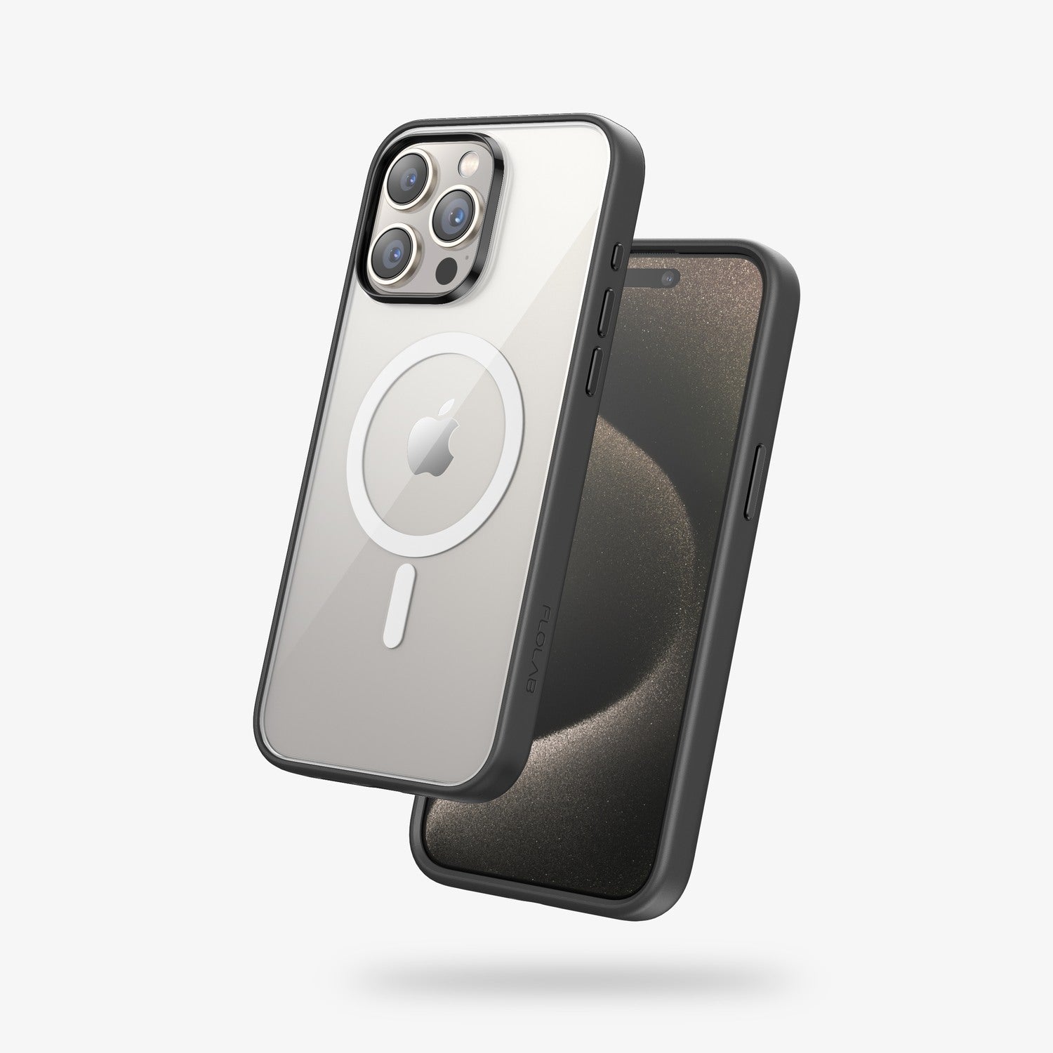 FLOLAB Surtect Tri-Fusion MagSafe Compatible Case – iPhone 15 Series (Black Clear)