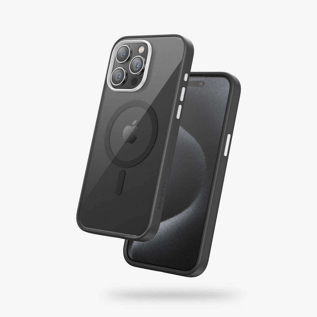 FLOLAB Surtect Tri-Fusion MagSafe Compatible Case – iPhone 15 Series (Stealth Black Clear)