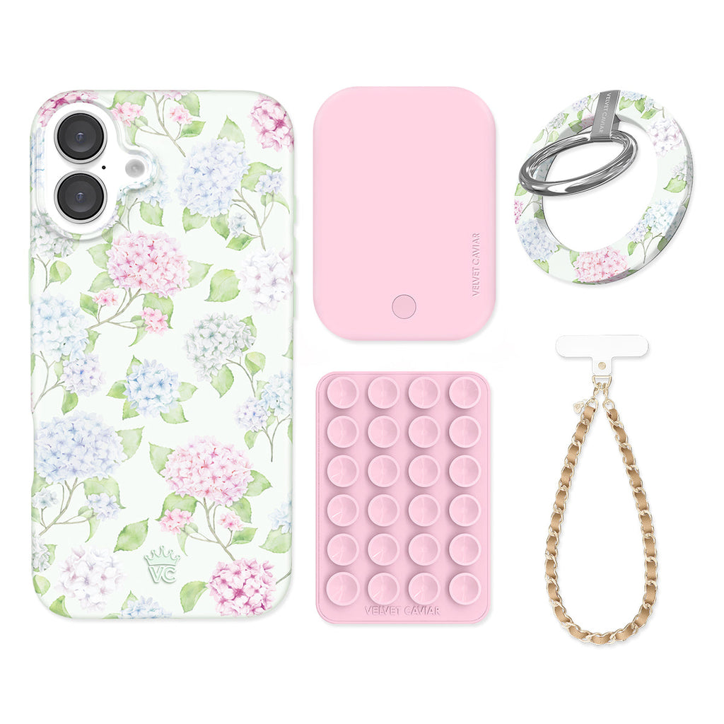 Hydrangea Floral iPhone Bundle Set - Grip