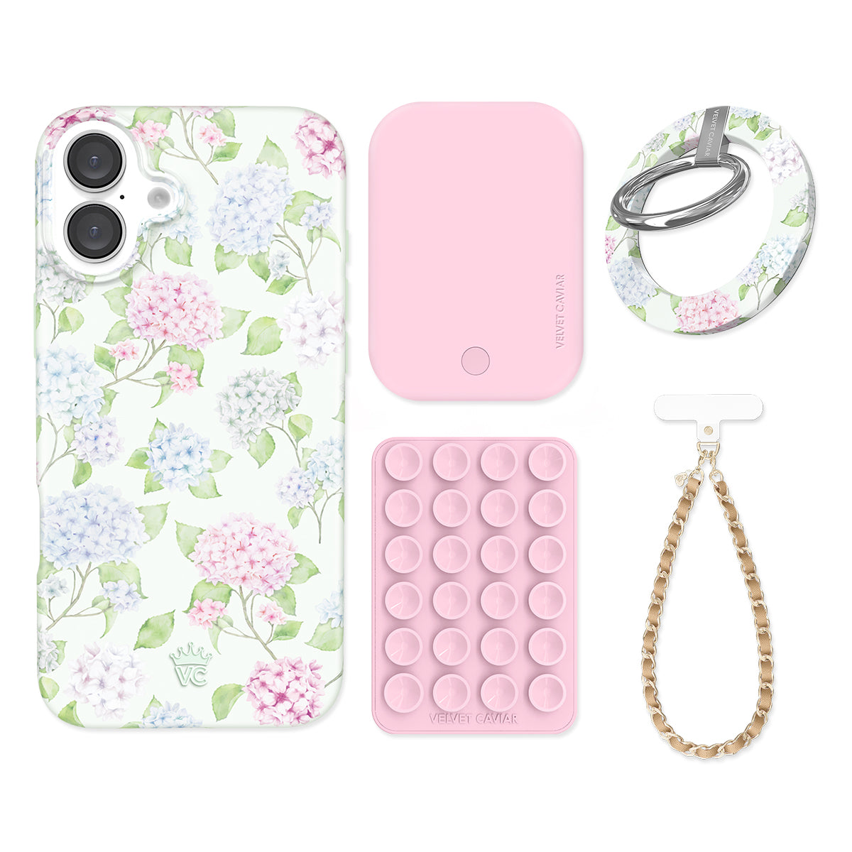 Hydrangea Floral iPhone Bundle Set - Grip