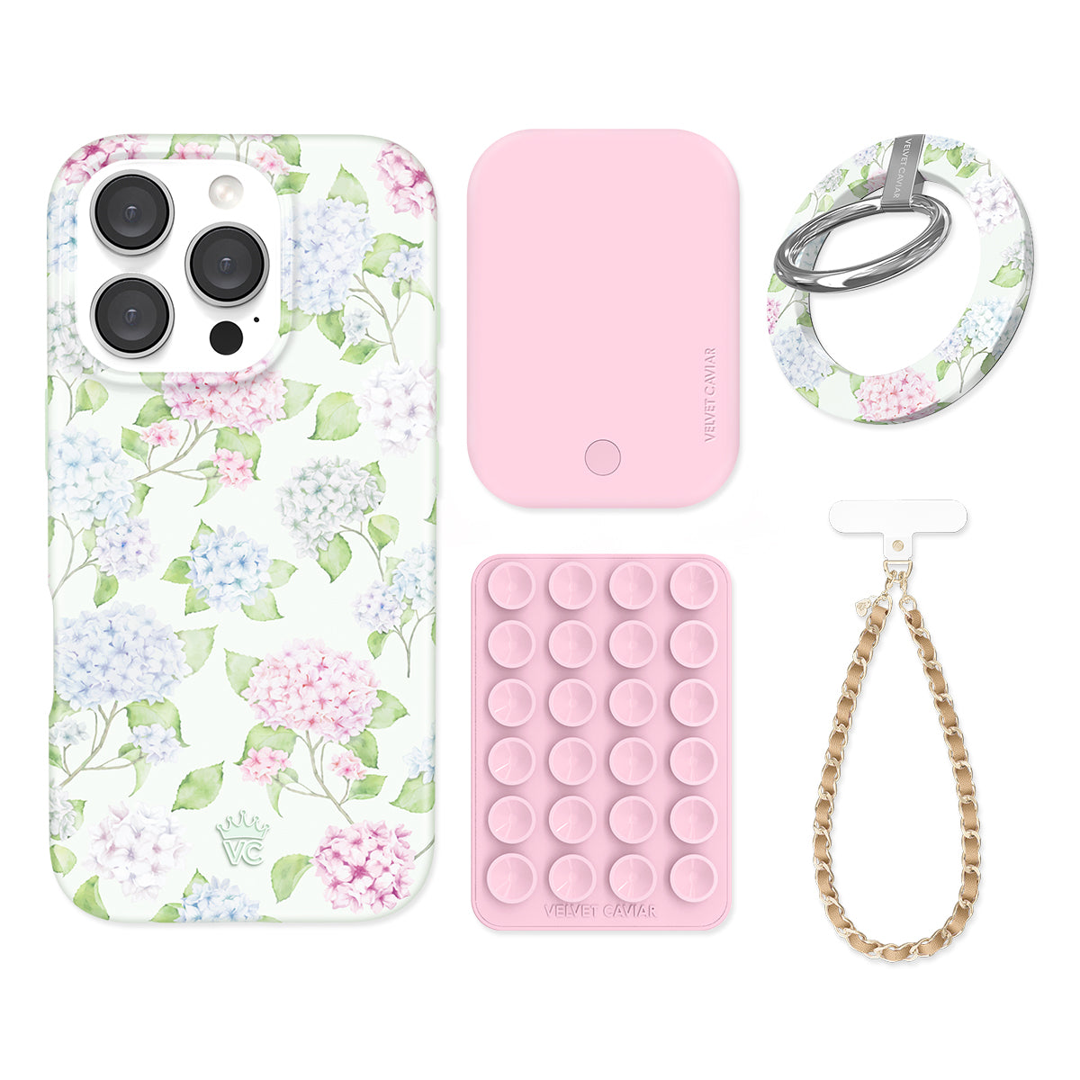Hydrangea Floral iPhone Bundle Set - Grip